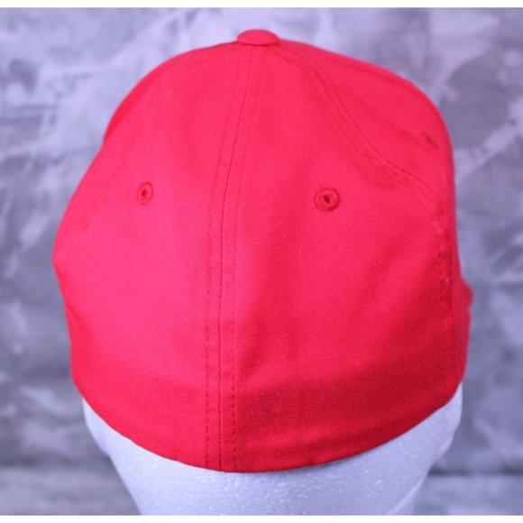 Port Authority Red GF Trident Logo FlexFit Hat Cap S/M - Picture 6 of 7